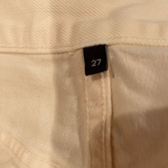 Goldsign Low Slung Straight Blonde Cigarette Cotton Neutral Jeans Midrise Sz 27 - Picture 12 of 13